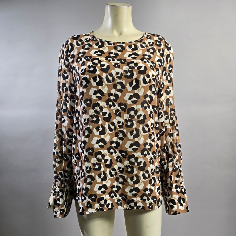 Tyler Boe Xs Leopard Print Long Sleeve Women's Top R15